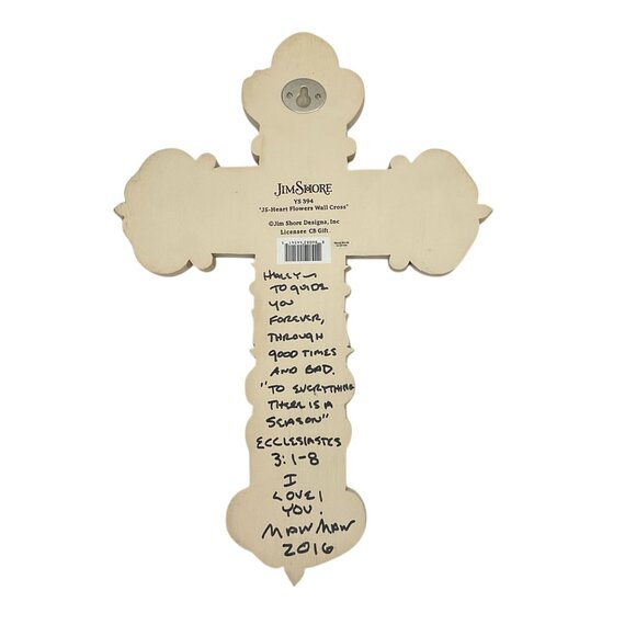 Jim Shore Heart Flowers Wall Cross - Picture 7 of 7